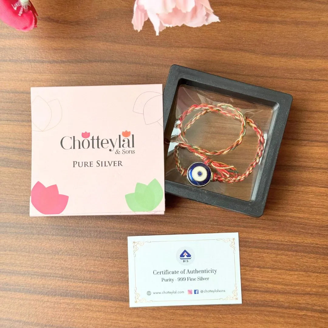 Elegant Evil Eye Nazariya Rakhi in 92.5 Silver – For Brother