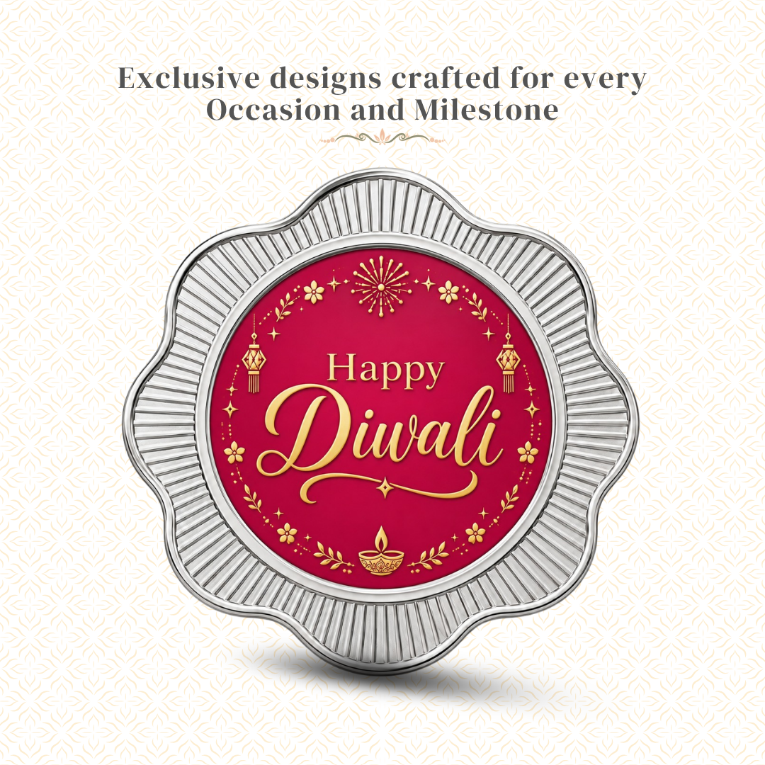 Diwali in Full Bloom - 5g Floral 999 Silver Happy Diwali Coin