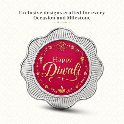 Diwali in Full Bloom - 5g Floral 999 Silver Happy Diwali Coin