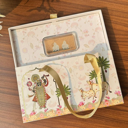 Ashirwaad Two Elephant Design, Rose Gold Finish, Dollar Shape, 20 gm Each , 999 Silver Coin Box Set – Ready to Ship