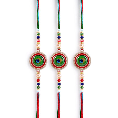 Men's Rakhi - Mor Pankh  Design - Set of 3