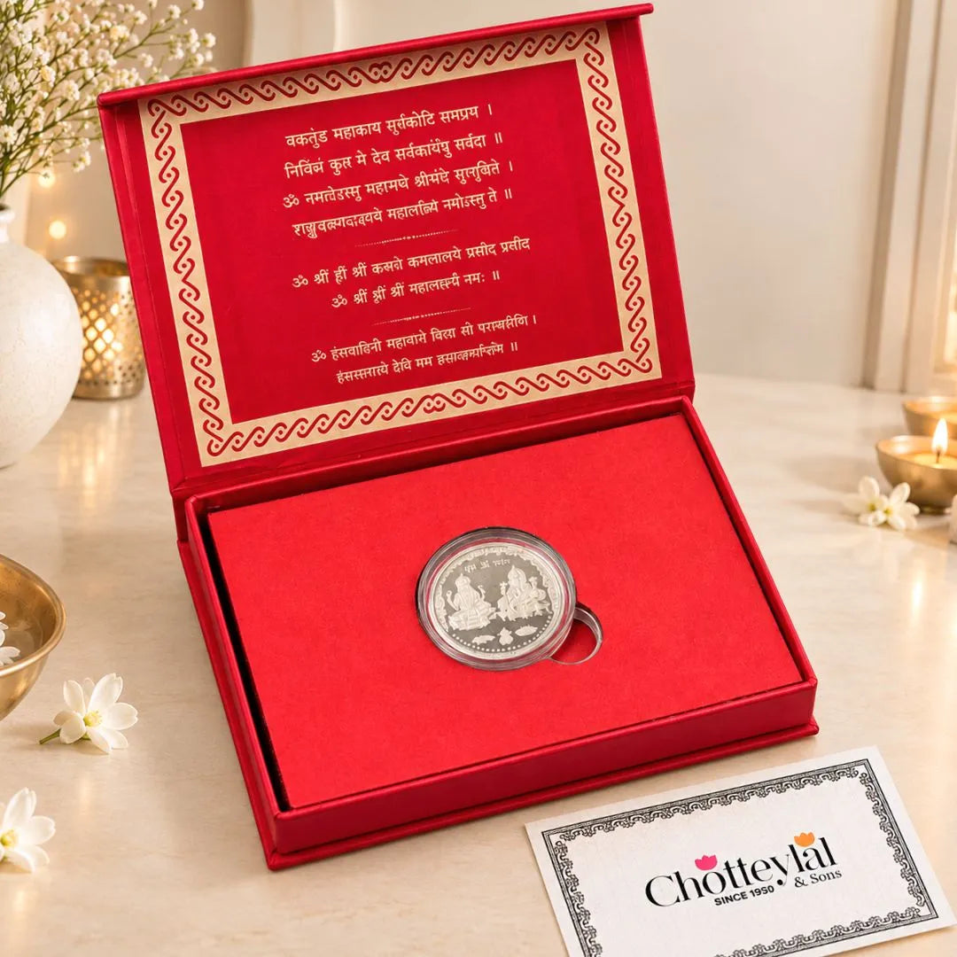 Diwali Divine Blessings – Laxmi Ganesh 10g Pure Silver Coin Gift Box