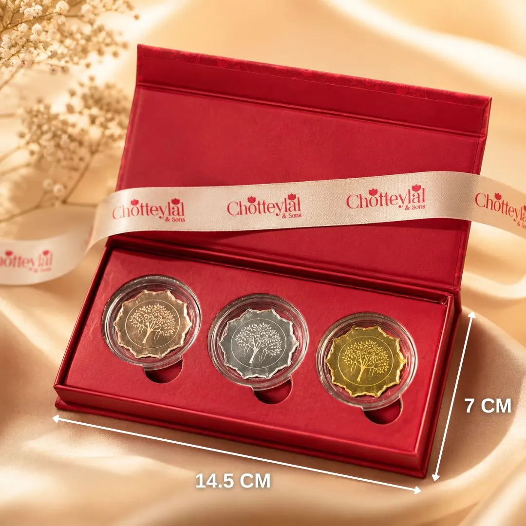 Premium Tree of Prosperity Floral Shape 3 Coin Set (2g Each)