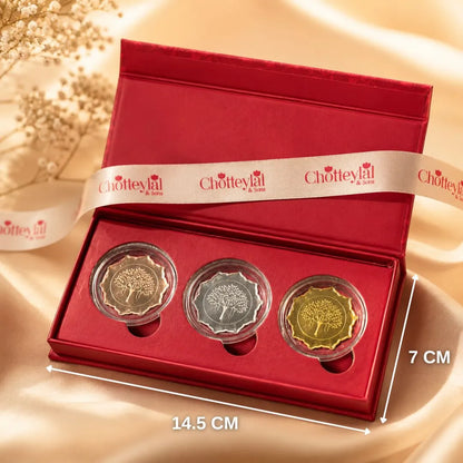 Premium Tree of Prosperity Floral Shape 3 Coin Set (2g Each)