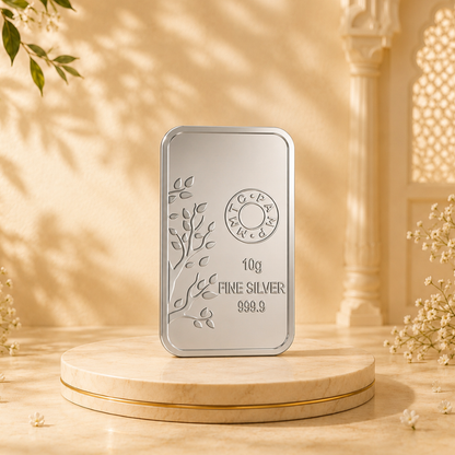 MMTC Banyan Tree 10 gm Silver Bar Shape | 999 Fine Silver