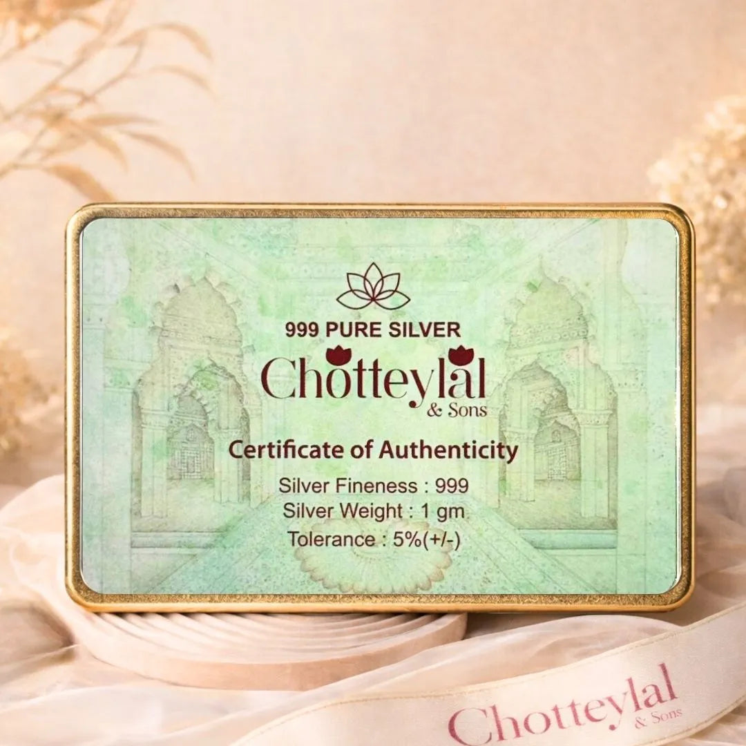 1 g Silver Coin Royal Elephant Card – 999 Pure Silver Wedding & Festive Gift