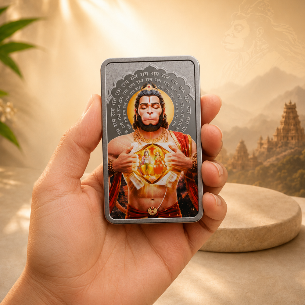 MMTC 50g Hanuman Ji 999 Pure Silver Coin