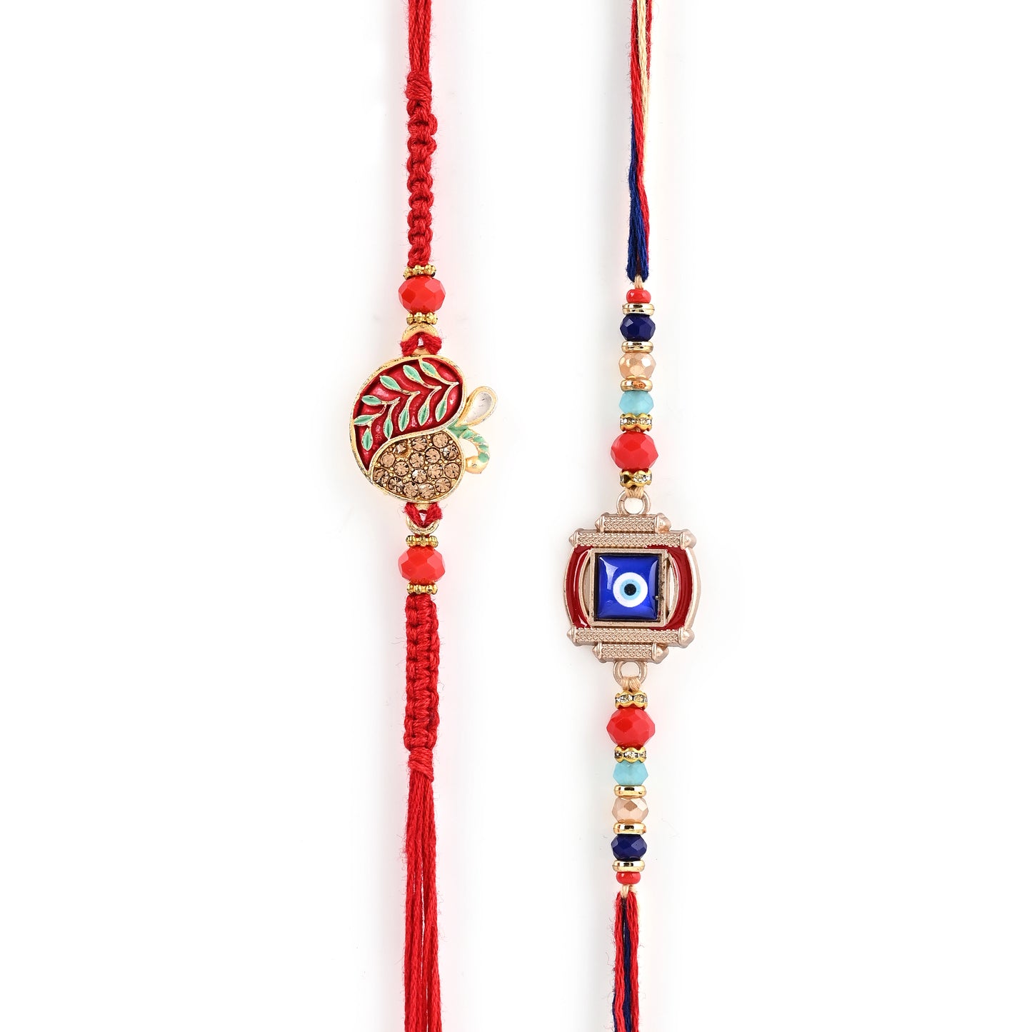 Men's Rakhi - Apple and Evil Eye Design - Set of 2