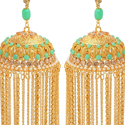 Golden Green Stone & Beads Bridal Kaleera