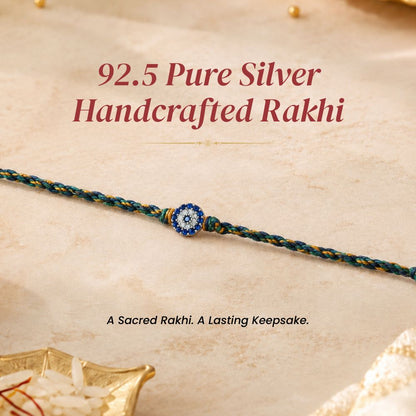 Sterling Bond – Colourful Thread Silver Rakhi for Brother