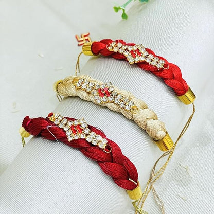 Men's Rakhi - Set of 3 Beautiful Kalawa Design