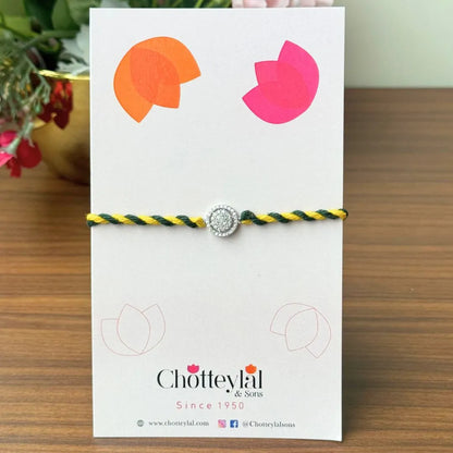 Sterling Bond – Colourful Thread Silver Rakhi for Brother