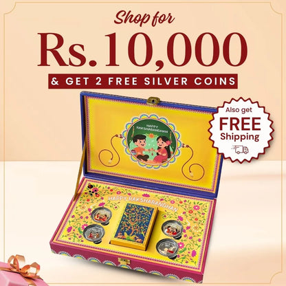Raksha Bandhan/Bhai Dooj Musical Box With Special Playing Cards - 999 Purity Silver Coins