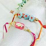 Men,s Rakhi - Set of 2 Colourful Flower