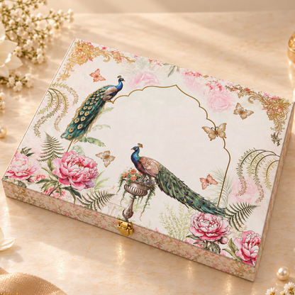 Celebration Peacock Design 25 Coin Box, Banyan Tree Design, Star Shape - Set of 25 Coins (2 g Each, Total 50 g)