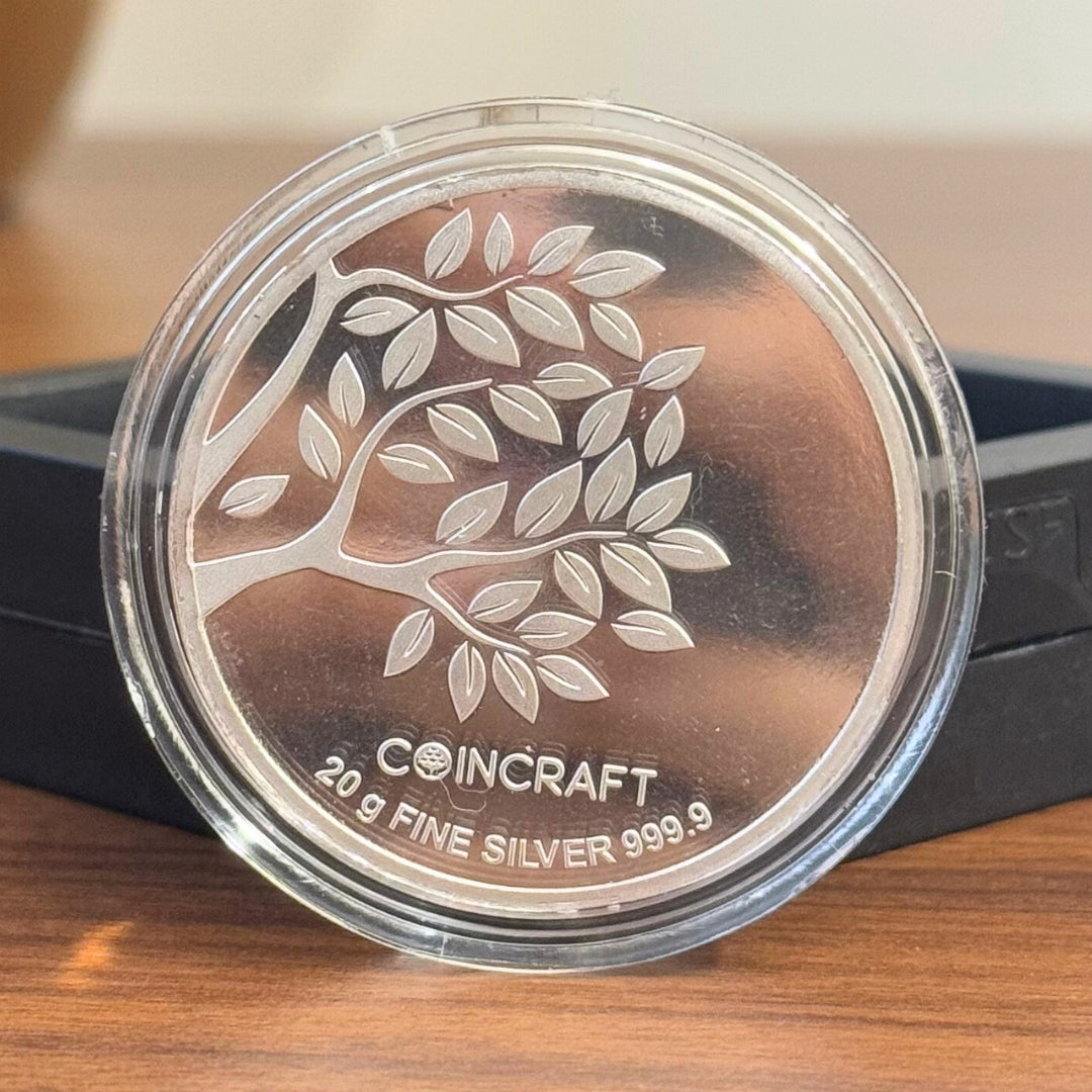 Colorful Banyan Tree Design, UV Printed, Round Shape, Single (20 Gram), 999 Purity Silver Coin - Ready To Ship