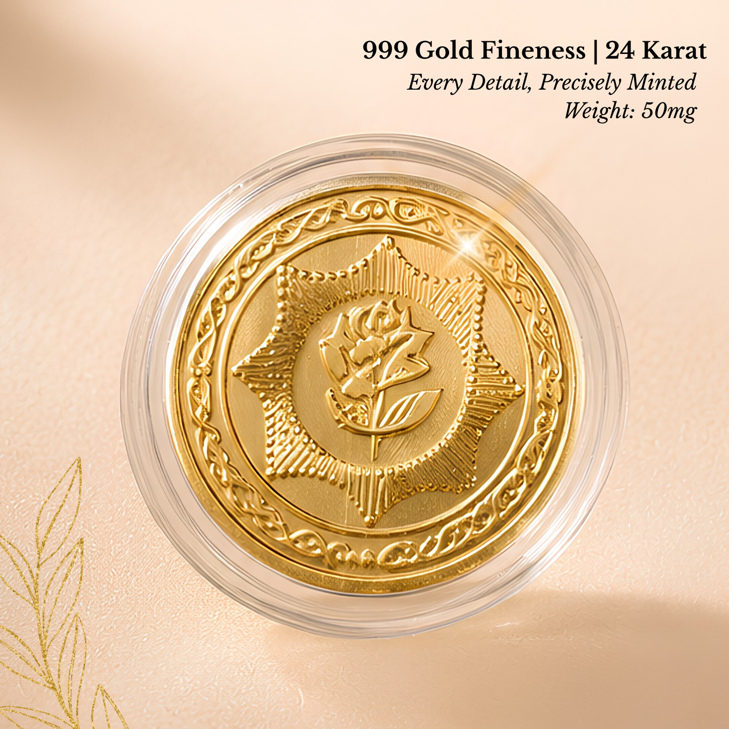 50mg 24K Gold Rose Coin – Premium Gift Box