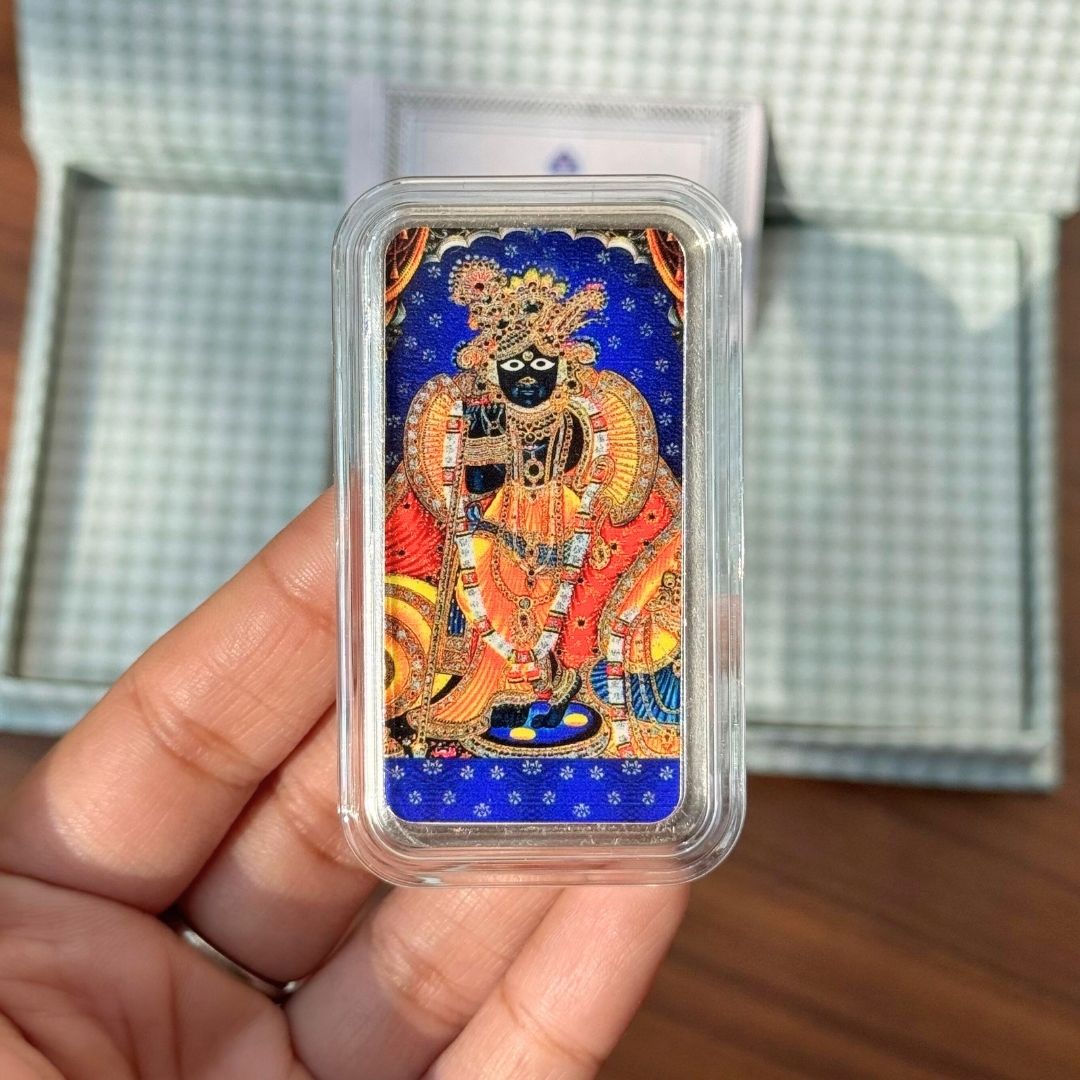 Banke Bihari Ji, Bar Shape, 20 gm, 999 Silver Coin Box Set