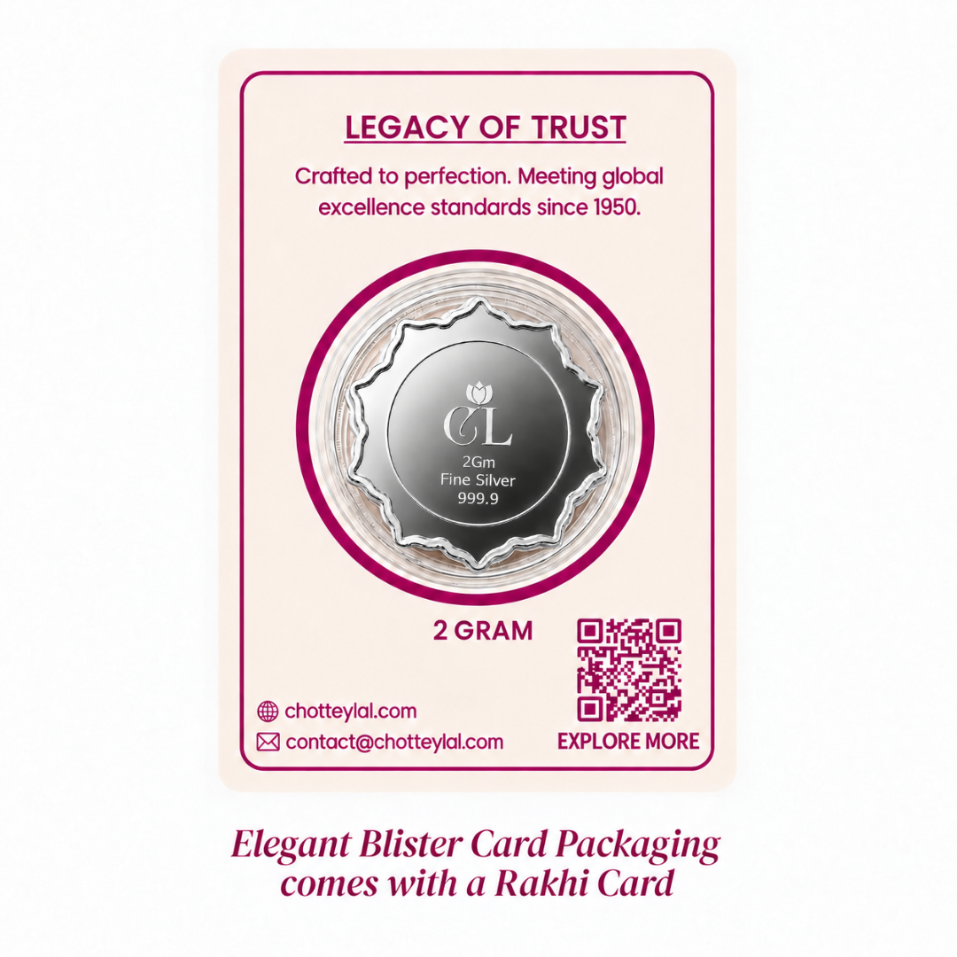 2g Silver Star Coin with Chotteylal Premium Blister Card