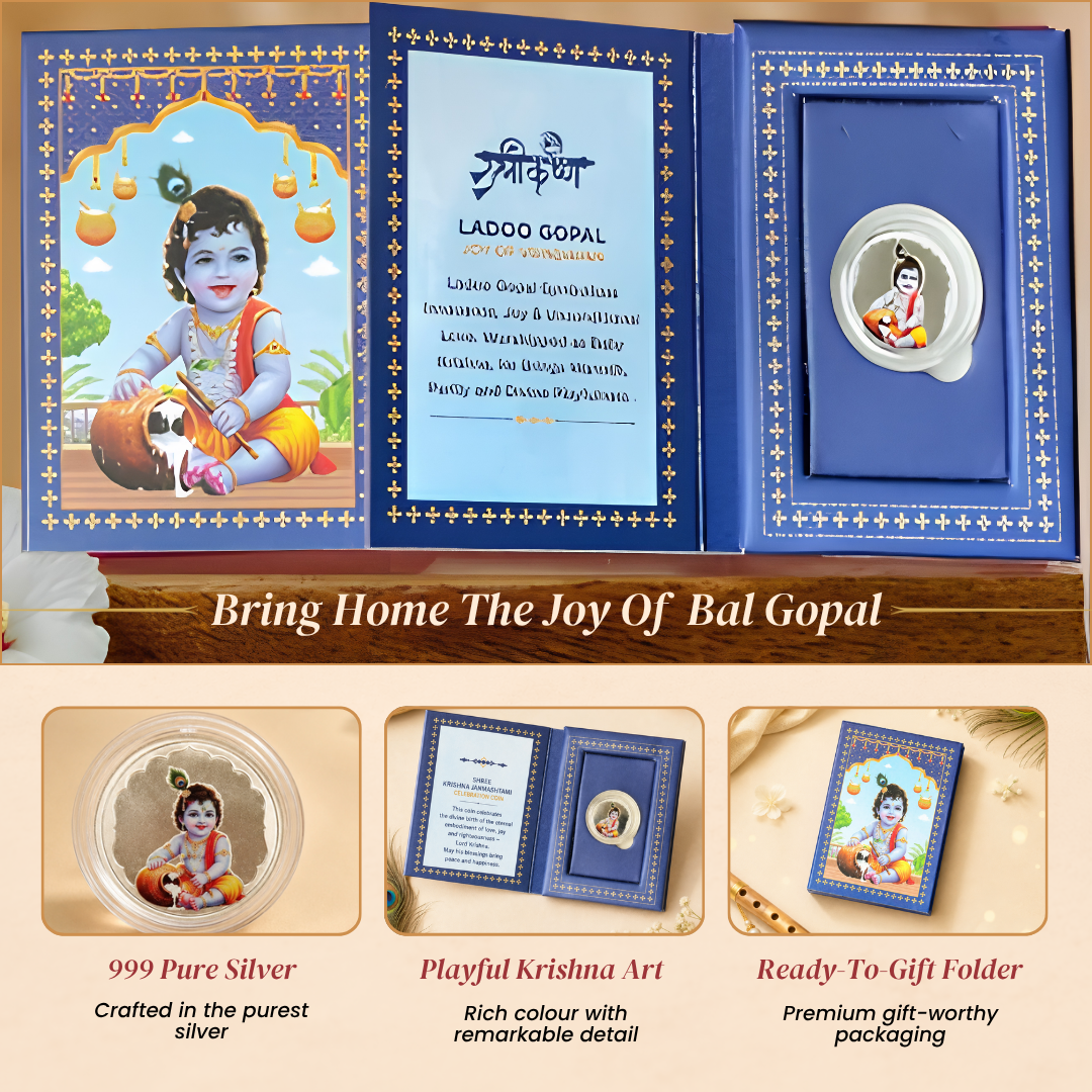 Little Krishna 1g UV Printed Silver Coin