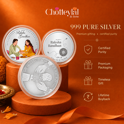 999 Pure Silver Coin Gift Set for Raksha Bandhan