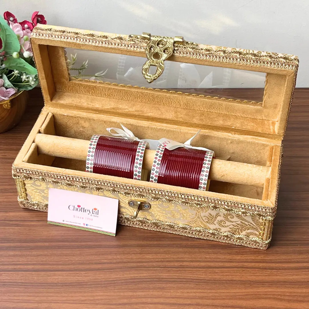 Traditional Golden Chooda Box for Wedding Ceremonies