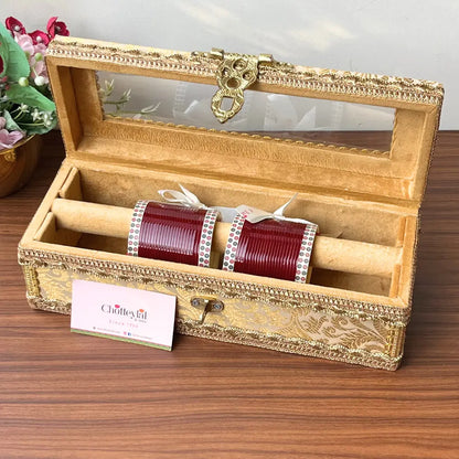 Traditional Golden Chooda Box for Wedding Ceremonies