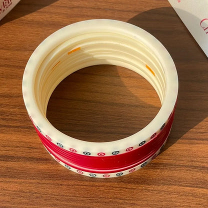 Dark Red Semi Pearl Bridal Chooda Set of 11