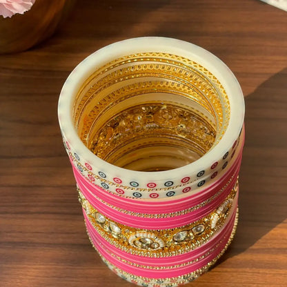 Pink Semi Pearl Bridal Chooda – Chotteylal & Sons