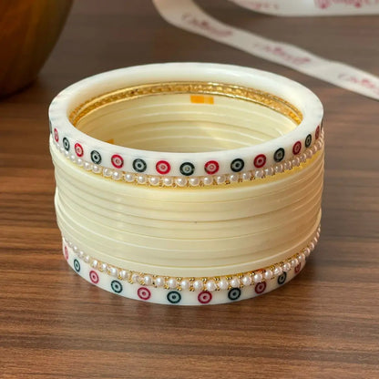 Semi Pearl Ivory Chooda Set of 11