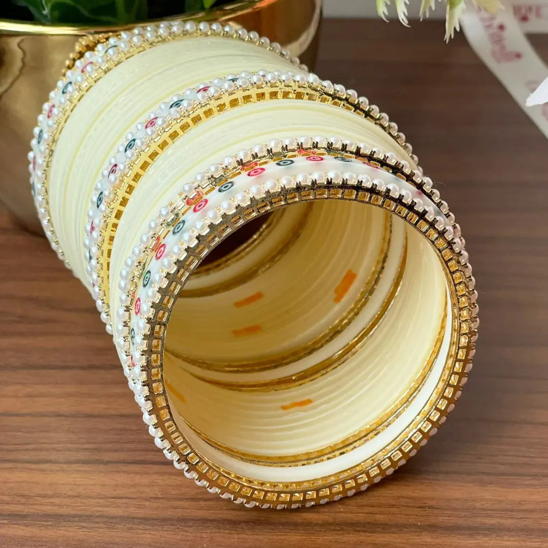 Semi Pearl Ivory Chooda Set of 21
