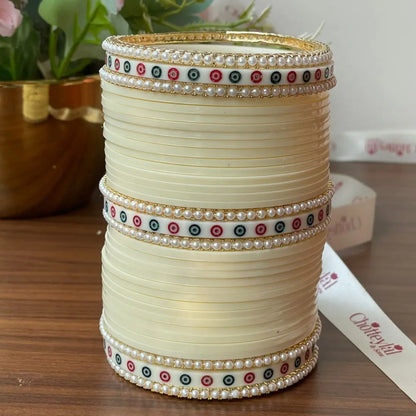 Semi Pearl Ivory Chooda Set of 31
