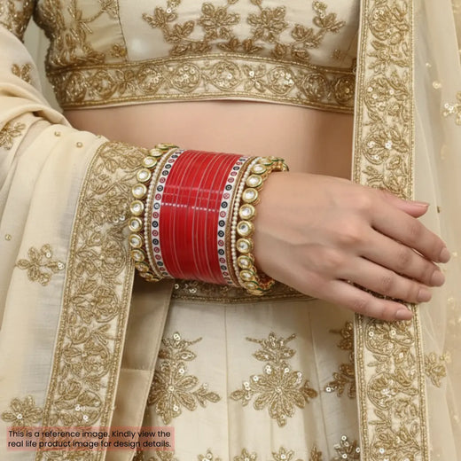 Pure Pearl Grace Kundan Red Chooda Set of 21