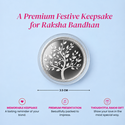 Blessed Banyan Tree 1g 999 Silver Rakhi Gift Coin