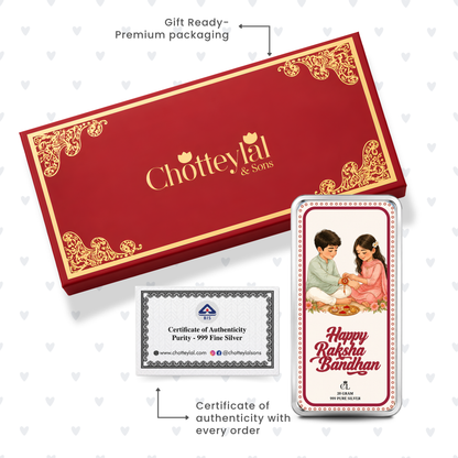 Cherished Together Personalised Raksha Bandhan Photo Silver Bar Gift