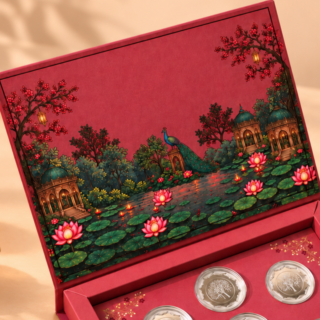 Gulabi Bagh Shagun 14g Rose Gold Silver Coin Box