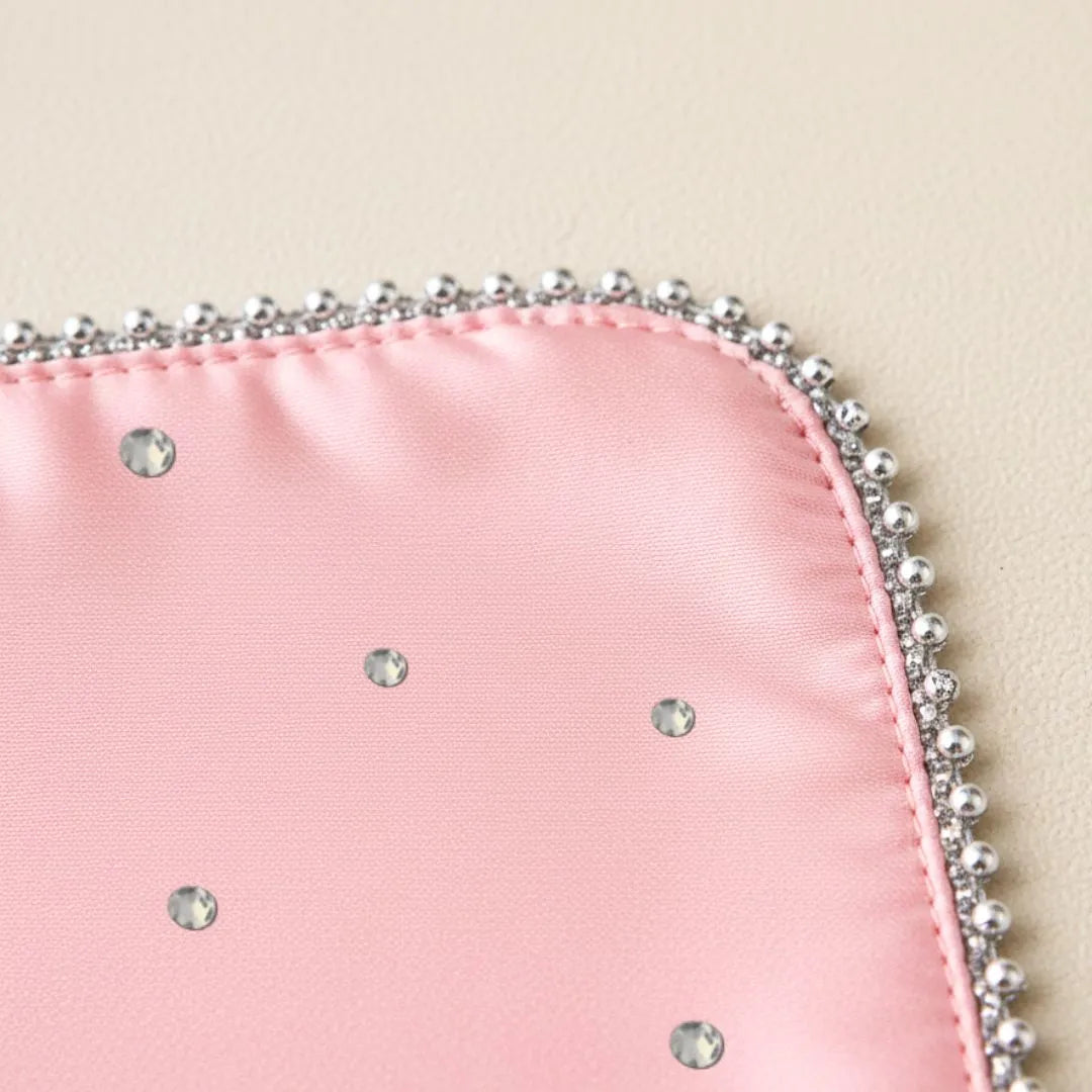 Baby Pink Ik Onkar Motif Mehendi Mat With 1 Line Text