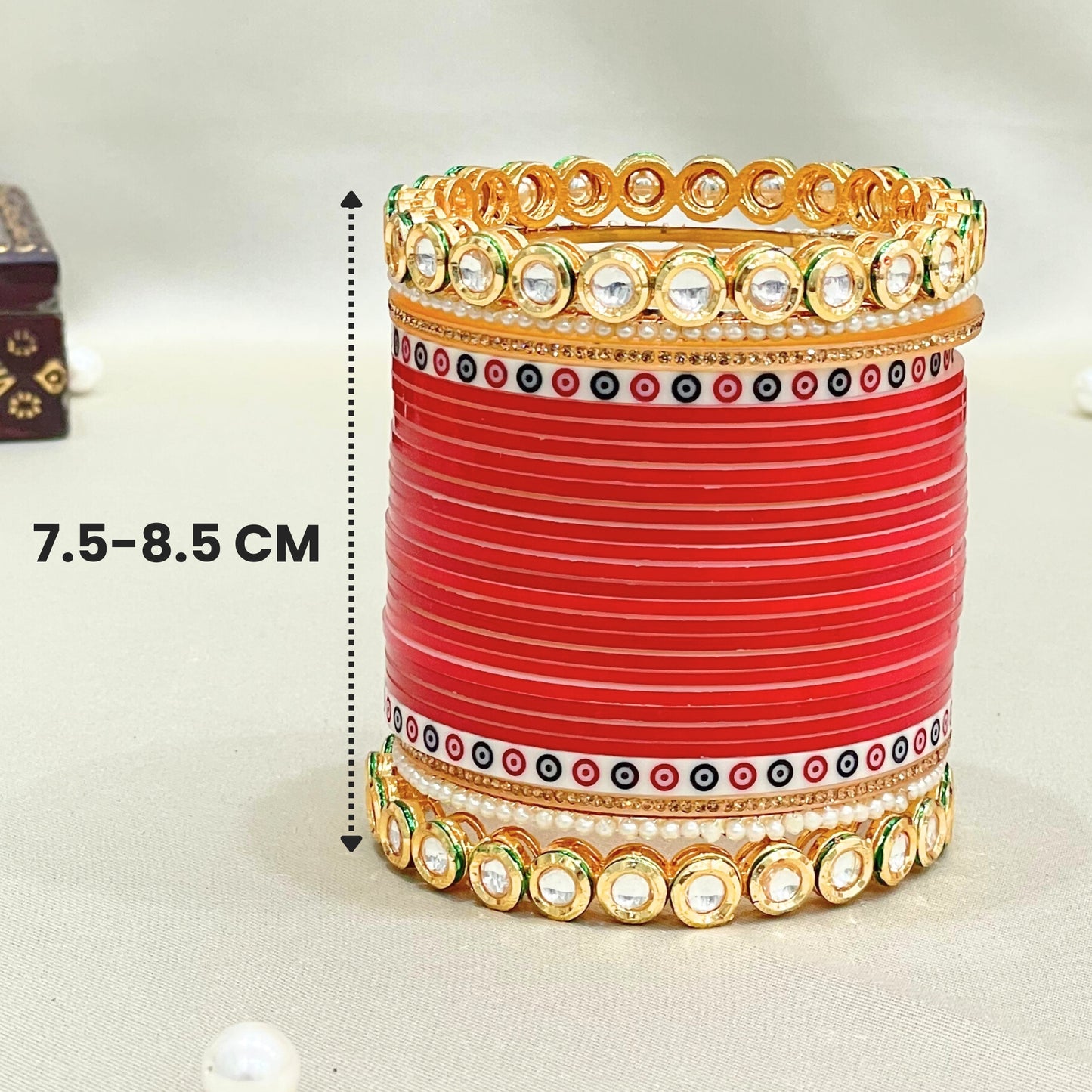 Pure Pearl Grace Kundan Red Chooda