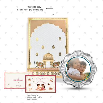 The Richest Part of My Childhood Was You – Personalised Photo Silver Coin Raksha Bandhan Gift