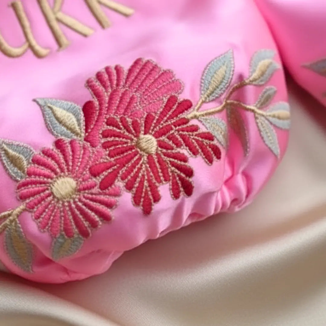 Sabr Shukr Baby Pink Classic Chooda Cover – Satin Bridal Ceremony Accessory