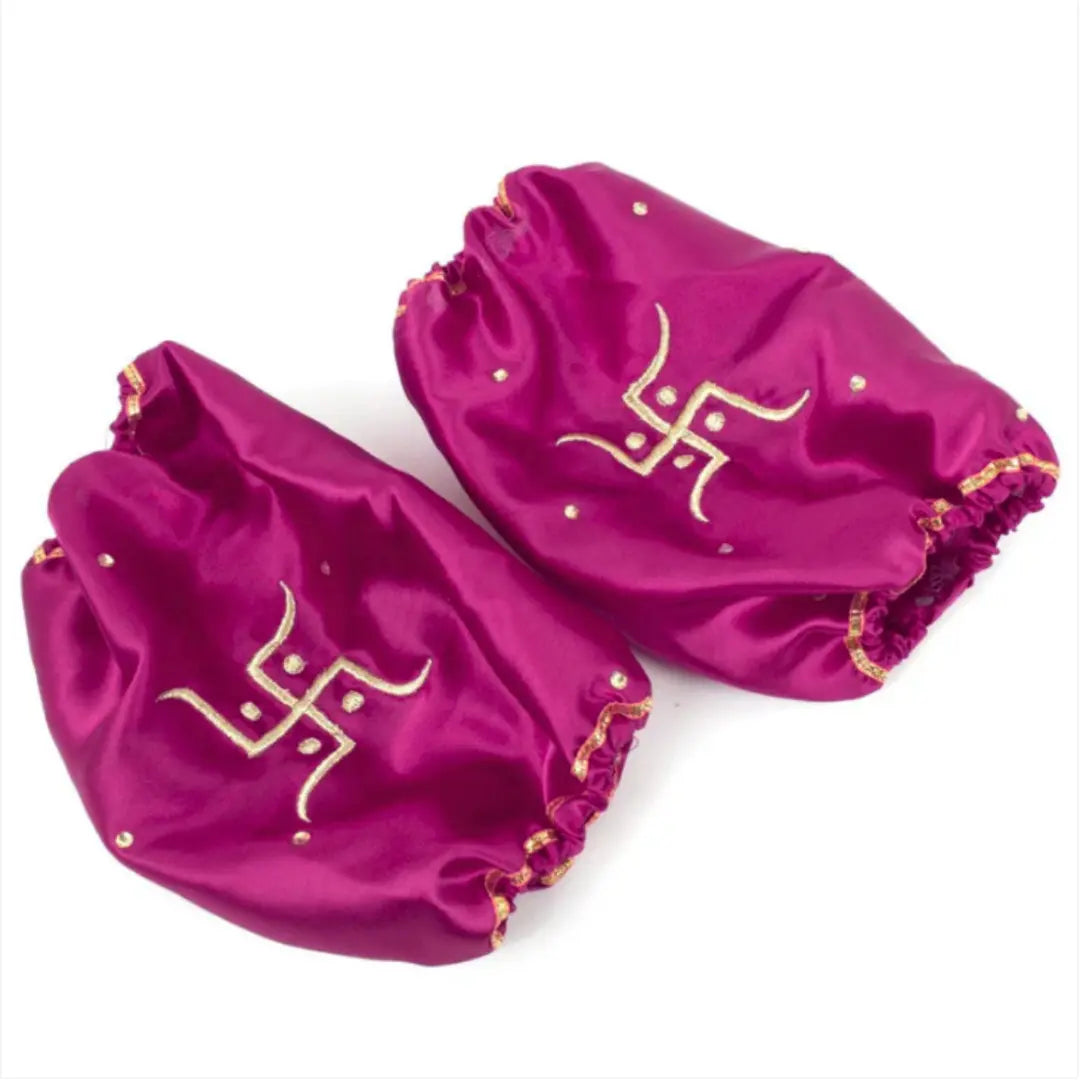 Elegant Satin Swastik Pink Chooda Cover | Chotteylal and Sons