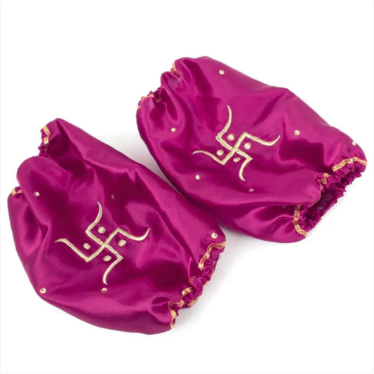 Elegant Satin Swastik Pink Chooda Cover | Chotteylal and Sons
