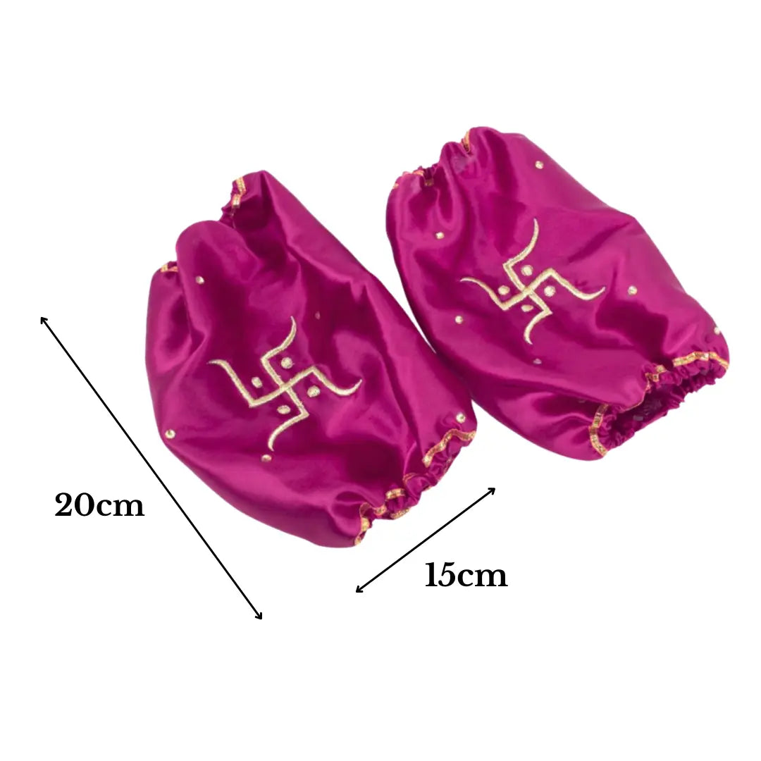 Elegant Satin Swastik Pink Chooda Cover | Chotteylal and Sons