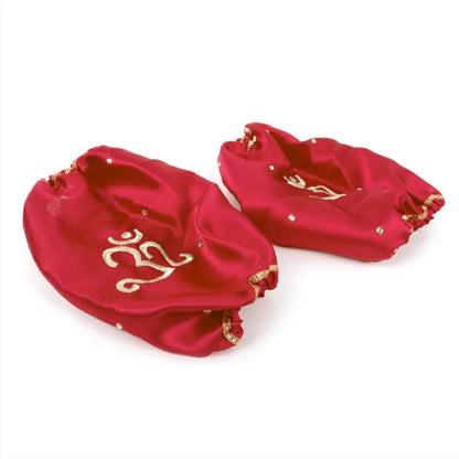 Elegant Om Satin Red Chooda Cover | Chotteylal and Sons
