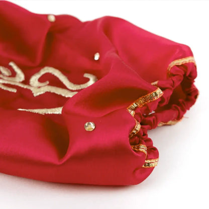 Elegant Om Satin Red Chooda Cover | Chotteylal and Sons
