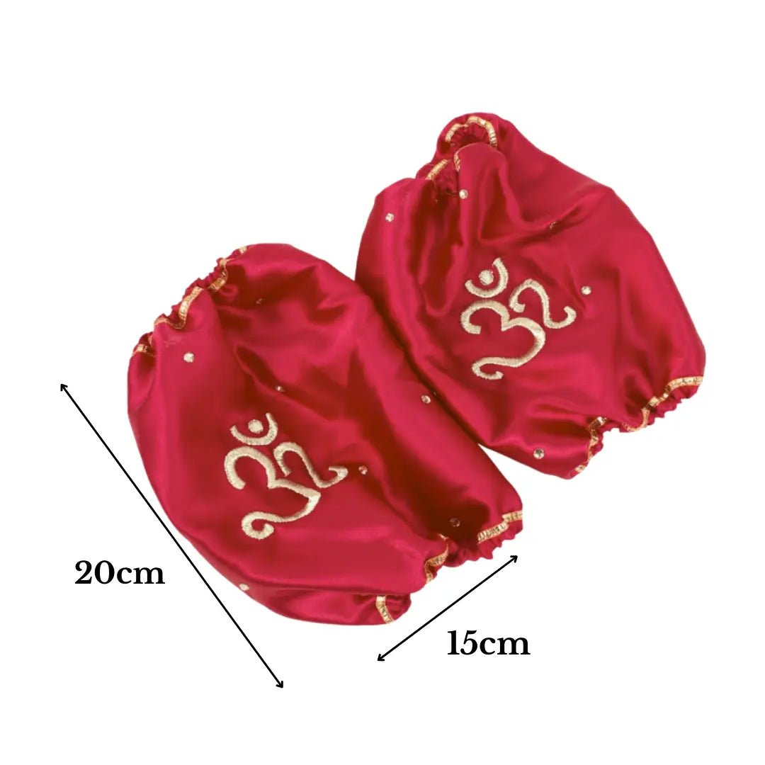 Elegant Om Satin Red Chooda Cover | Chotteylal and Sons