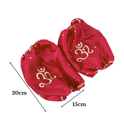 Elegant Om Satin Red Chooda Cover | Chotteylal and Sons
