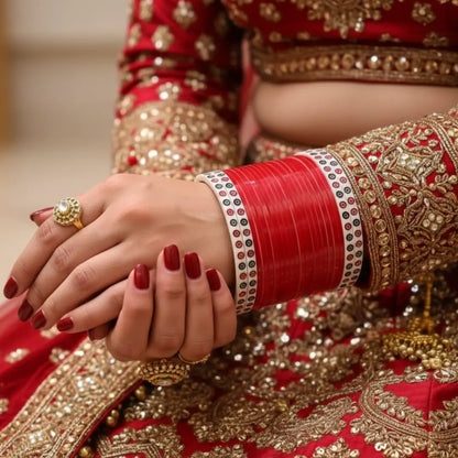 Pure Pearl Classic Red Chooda Set of 21