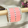 Traditional Chooda Set With Flower Dots & Cream Pearl Bangles