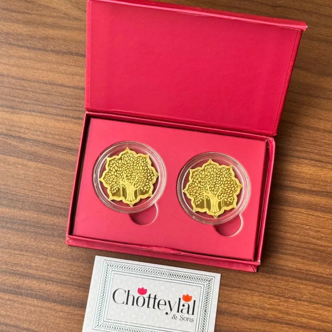 Banyan Tree, Silver, Lotus Shape, 10 gm, 999 Purity Silver Coin - Ready To Ship